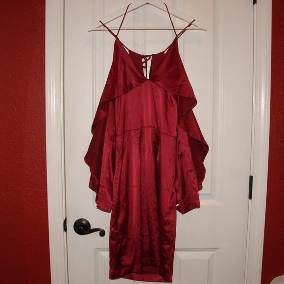 LULU'S Thrill of the Night Satin Mini Dress S NEW - Picture 5 of 12